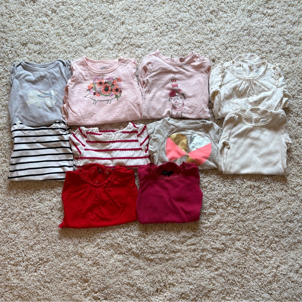 Assorted Baby Girls' Long Sleeve Tops & Bodysuits Gap Oshkosh 6-12 Months